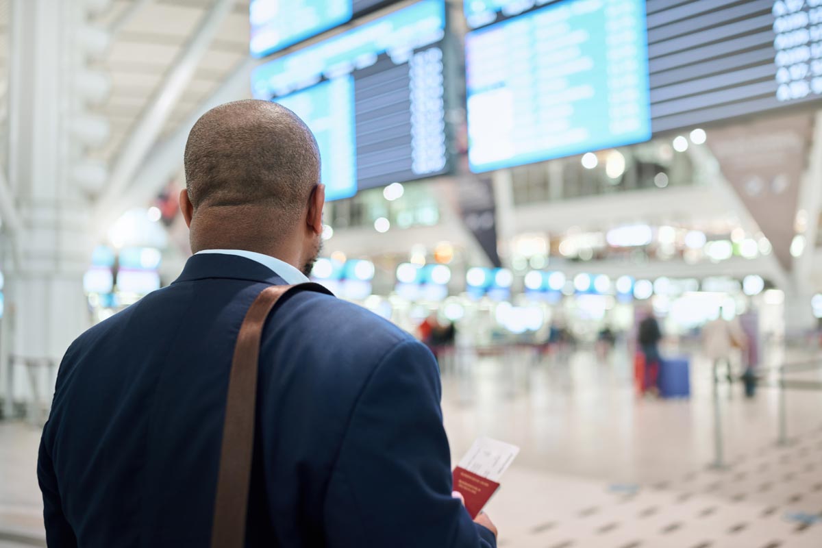Man arrives at the airport 